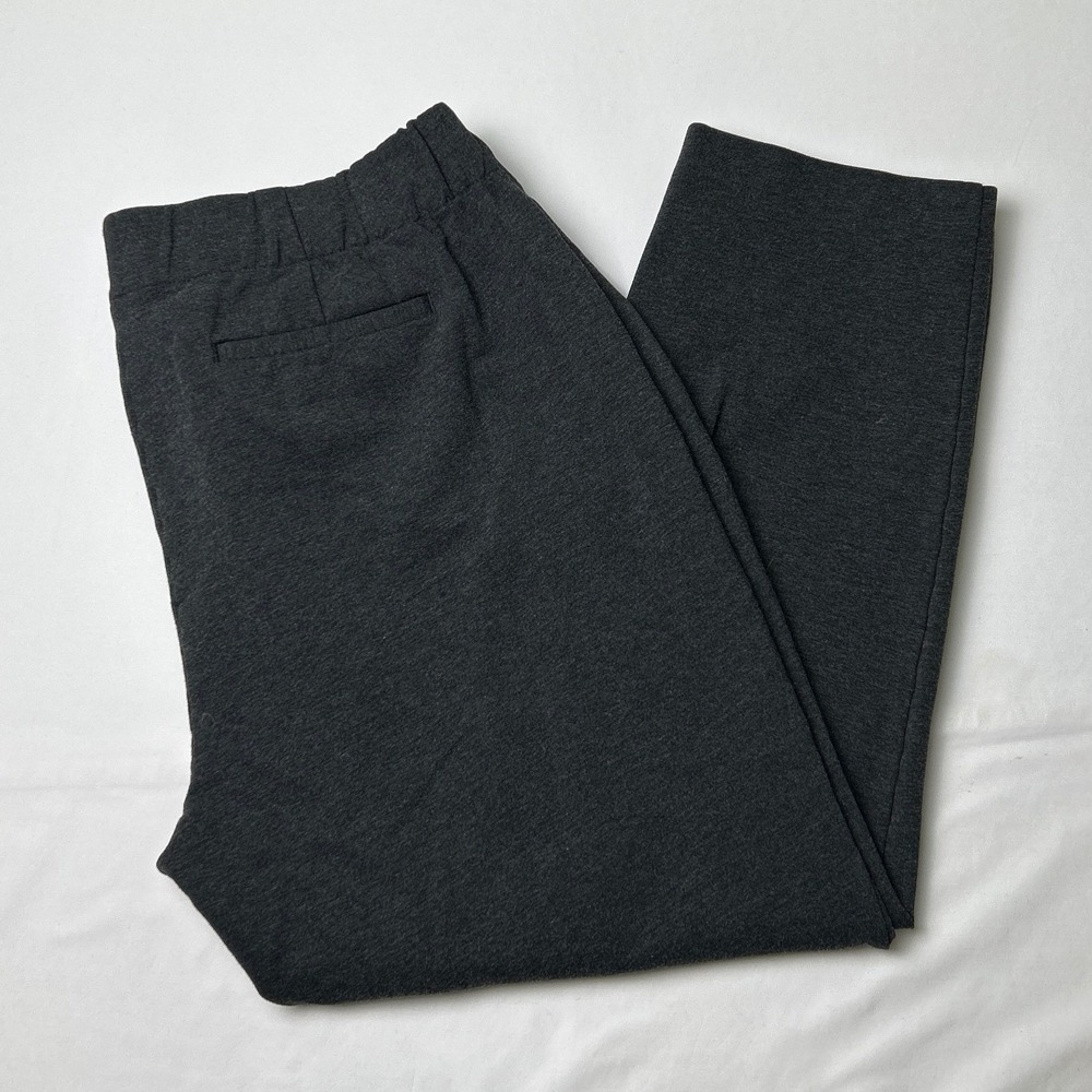 J. Jill Womens Ponte Slim Leg Stretch Pull On Pants Size XL Petite Charcoal Gray